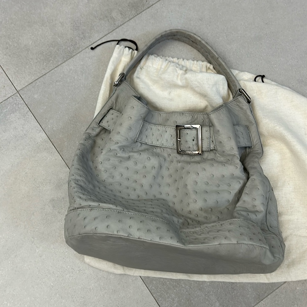 Victor Hugo ostrich buckle bag